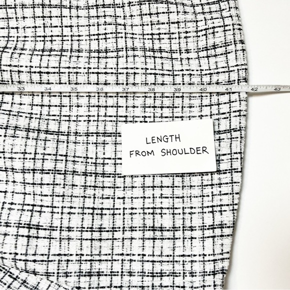 eShakti Lurex Boucle Tweed Pinafore Dress Medium 10 white black jumper midi - Picture 11 of 14